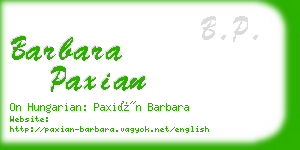 barbara paxian business card